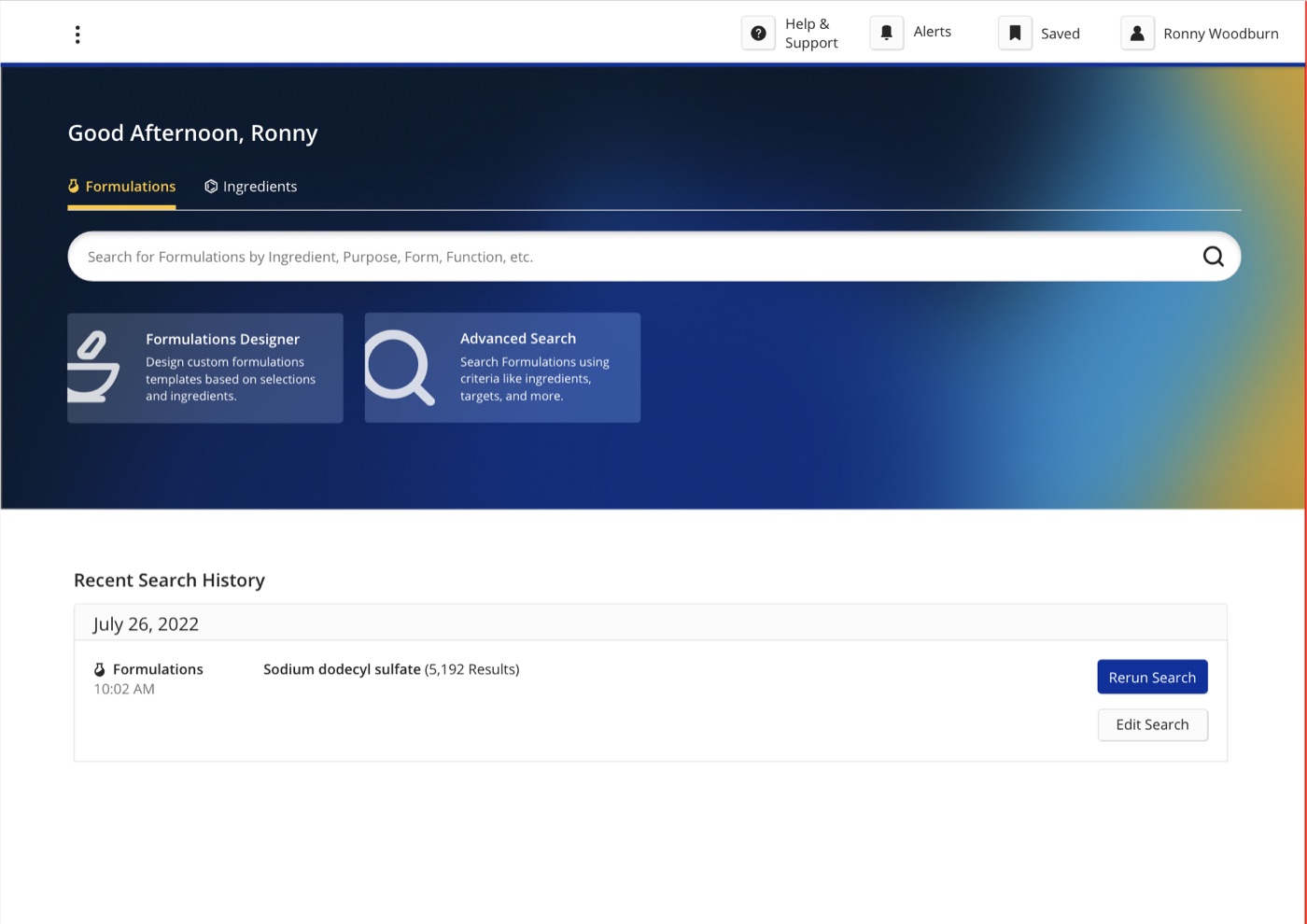 Formulus homepage with an illustrated blue and gold gradient background